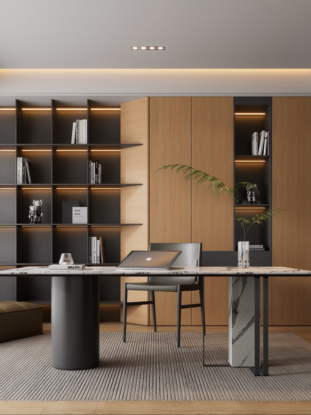 Modern MD Chamber with Private VIP Leather Sofa Meeting Lounge #63